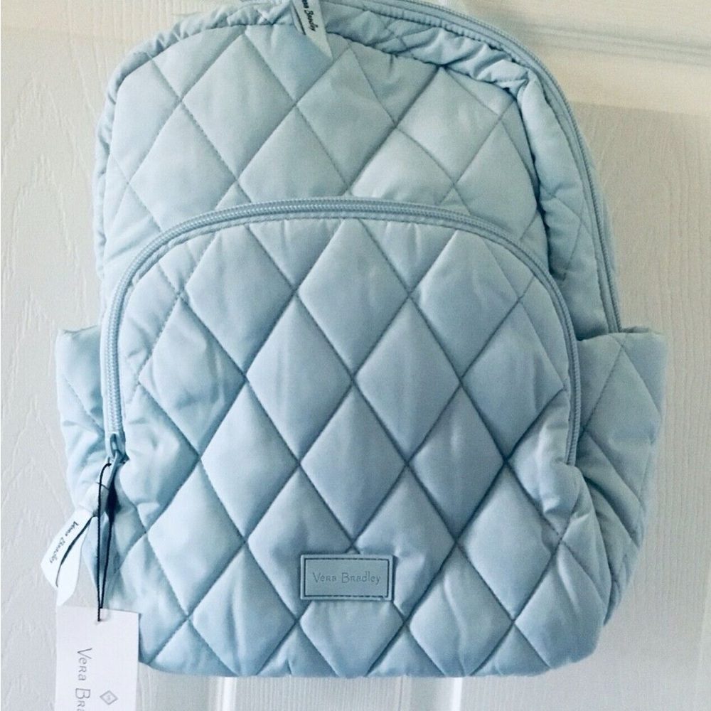 DISCONTINUED Vera Bradley Light Blue Quilted Backpack